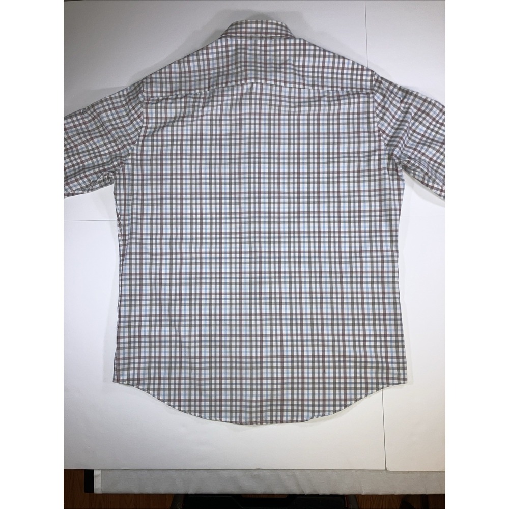 Peter Millar Summer Comfort Shirt L Blue Red Tattersall Check Plaid Button Down - Picture 8 of 16